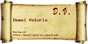 Demel Veturia névjegykártya